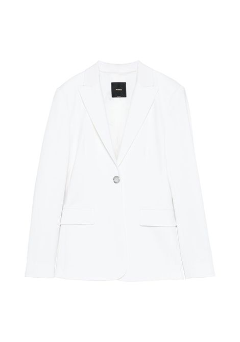 Blazer Pinko donna Signum 104903 A1L3 Bianco giacca monopetto collo rever scuba viscosa bottone PINKO | Giacche | 104903 A1L3Z05
